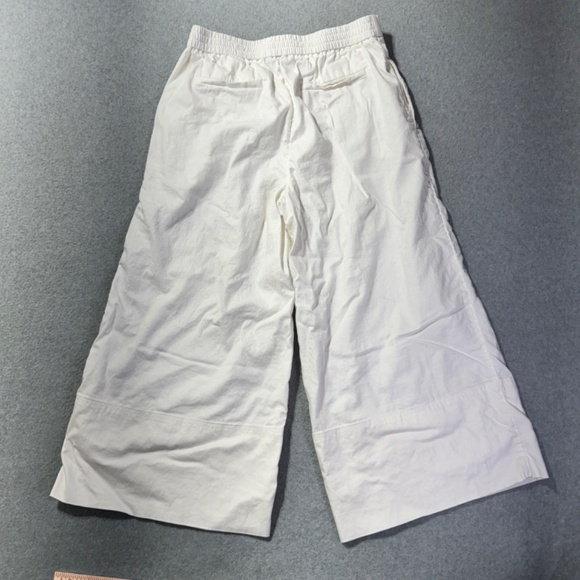 Banana Republic Pants Womens M Wide Leg Flare Linen Blend Pockets High Rise Crop - Picture 9 of 10